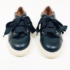 Caslon Leather Ribbon Lace up Black Casual Sneaker